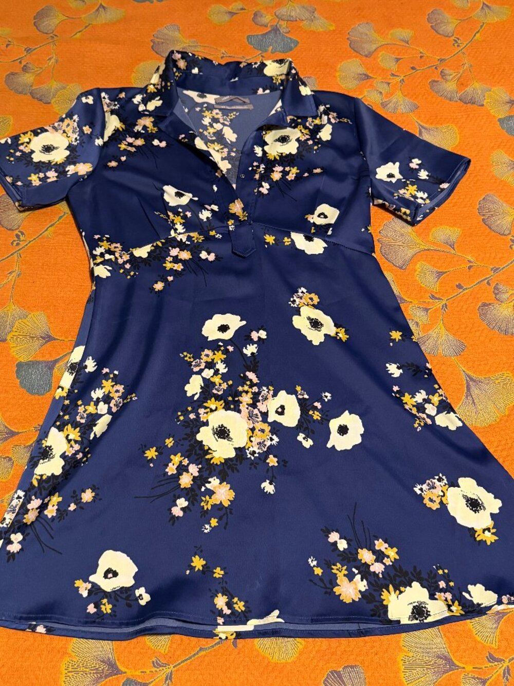 Urban Outfitters Blue Floral Polo Dress Size M